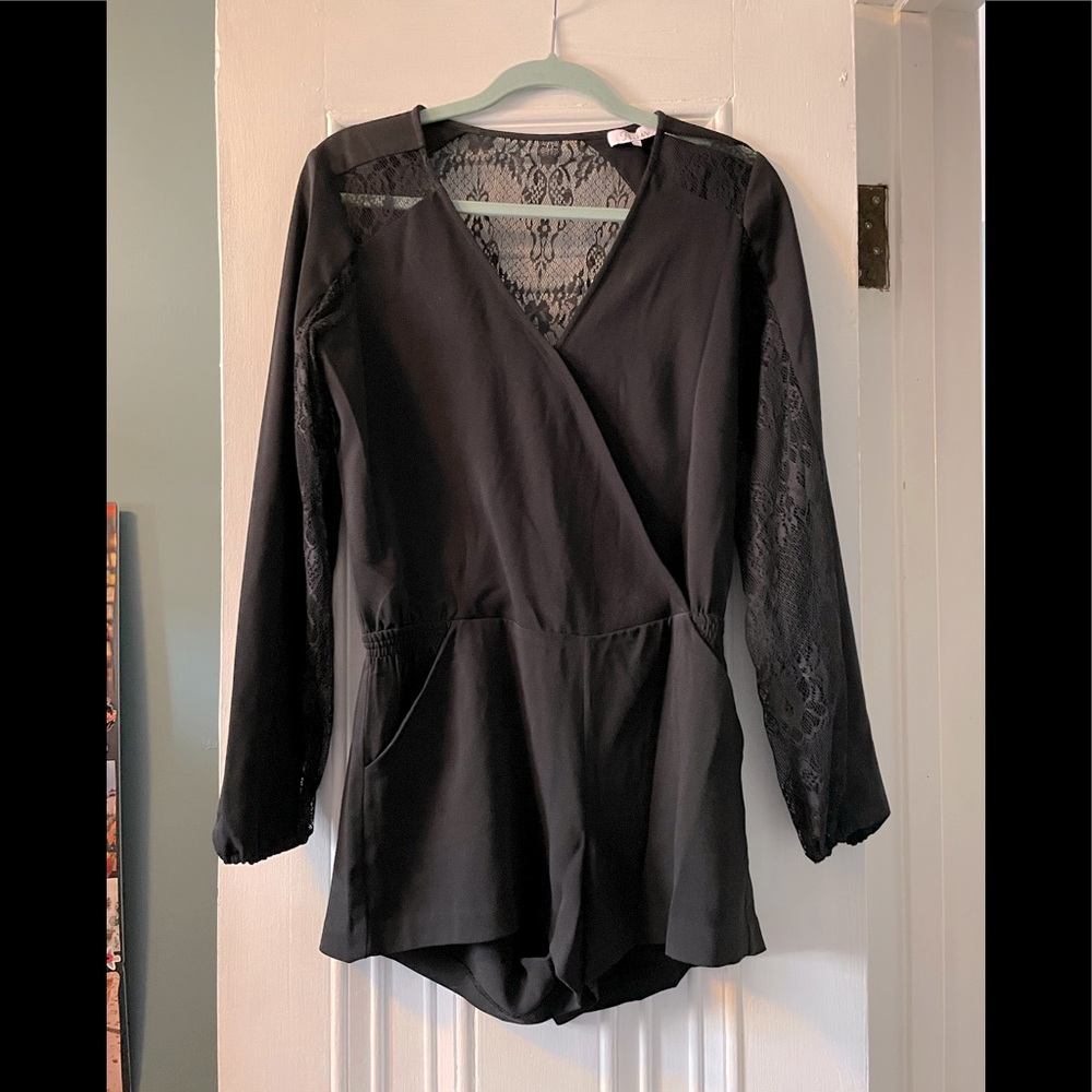 Parker Ross Black Lace Back Romper